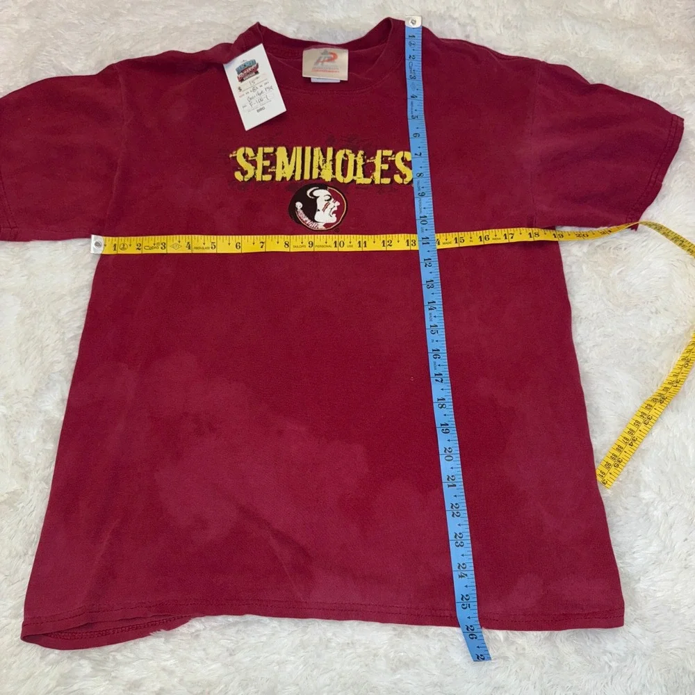 Tri-Lake FSU Seminoles T-Shirt Mens M Maroon Excellent Distressed Acid Wash‎